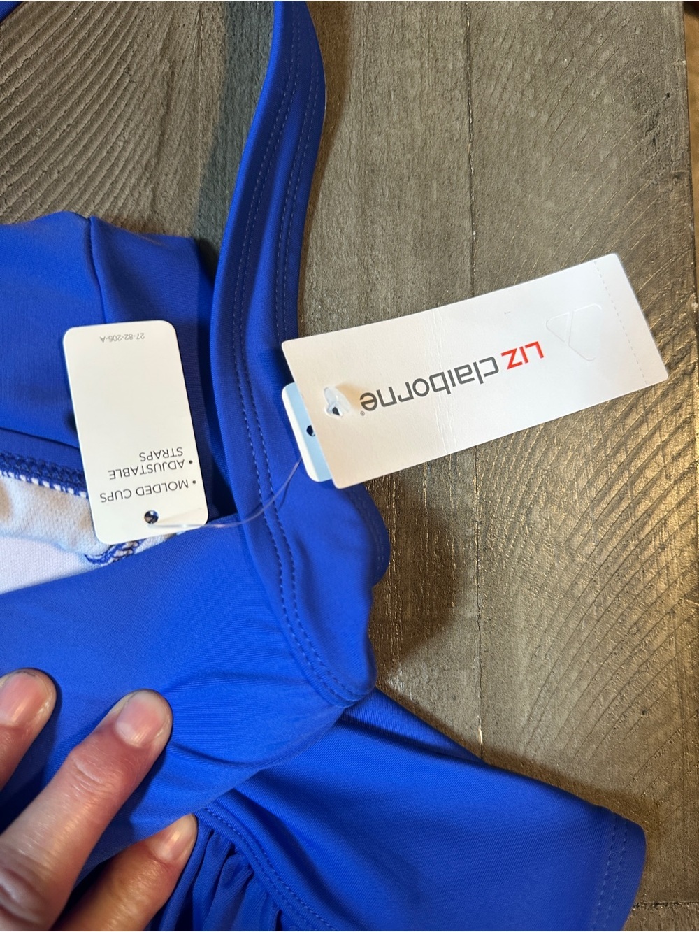 NWT Liz Claiborne Womens Sapphire Ruched One Piece Swimsuit 24W - Picture 5 of 11